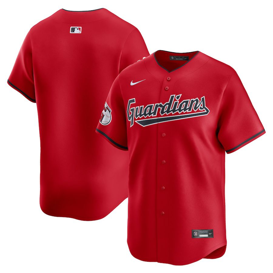 Men Cleveland Guardians Blank Nike Red Alternate Limited MLB Jersey->->